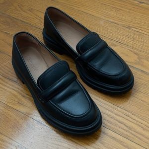 Madewell Bradley Lugsole Loafer in Black Leather, Size 8